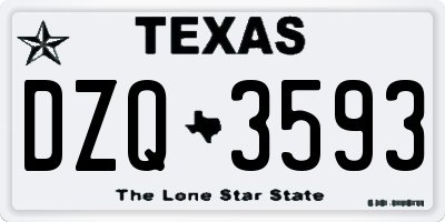 TX license plate DZQ3593
