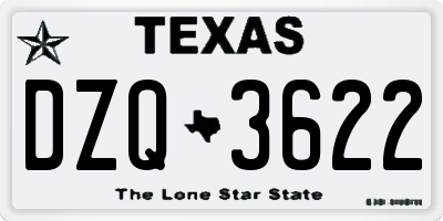 TX license plate DZQ3622