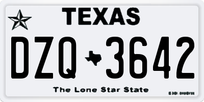 TX license plate DZQ3642