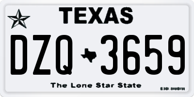 TX license plate DZQ3659