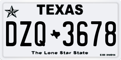 TX license plate DZQ3678