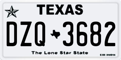 TX license plate DZQ3682