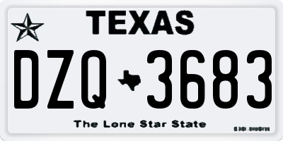 TX license plate DZQ3683