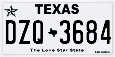 TX license plate DZQ3684