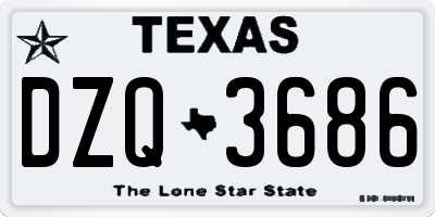 TX license plate DZQ3686