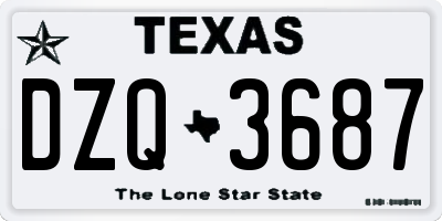 TX license plate DZQ3687