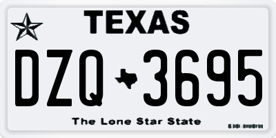 TX license plate DZQ3695