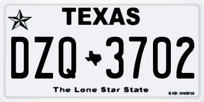 TX license plate DZQ3702