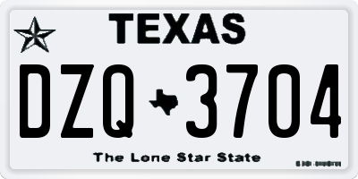TX license plate DZQ3704