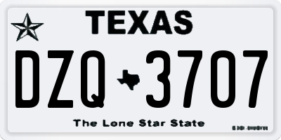 TX license plate DZQ3707