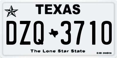 TX license plate DZQ3710