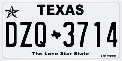 TX license plate DZQ3714