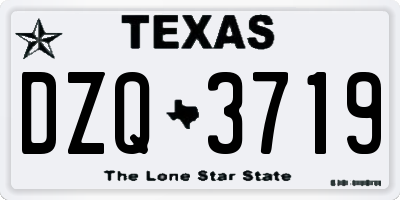 TX license plate DZQ3719