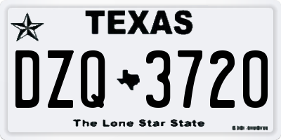 TX license plate DZQ3720