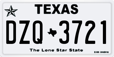 TX license plate DZQ3721