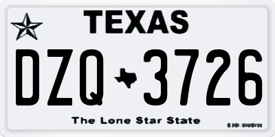 TX license plate DZQ3726