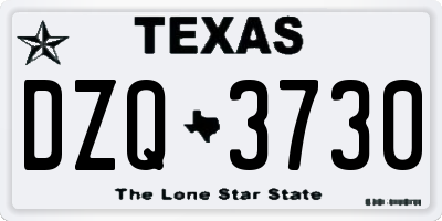 TX license plate DZQ3730
