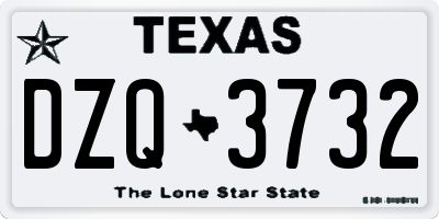 TX license plate DZQ3732