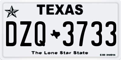 TX license plate DZQ3733