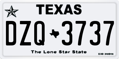 TX license plate DZQ3737