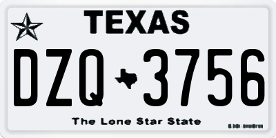 TX license plate DZQ3756