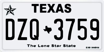 TX license plate DZQ3759