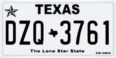 TX license plate DZQ3761