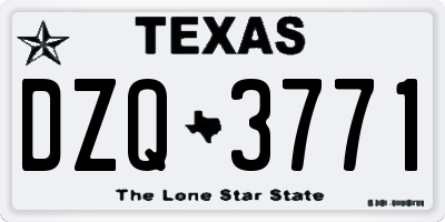 TX license plate DZQ3771