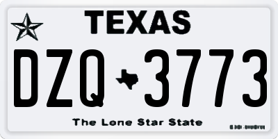 TX license plate DZQ3773