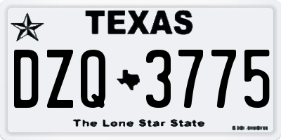 TX license plate DZQ3775