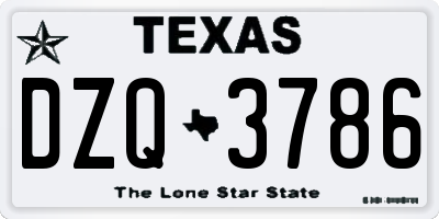 TX license plate DZQ3786