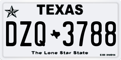 TX license plate DZQ3788