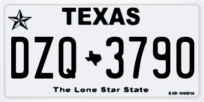 TX license plate DZQ3790