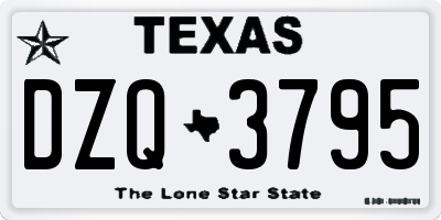 TX license plate DZQ3795