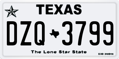TX license plate DZQ3799