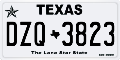 TX license plate DZQ3823