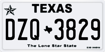 TX license plate DZQ3829