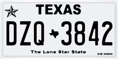 TX license plate DZQ3842