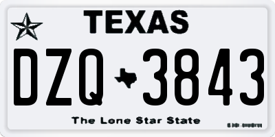 TX license plate DZQ3843
