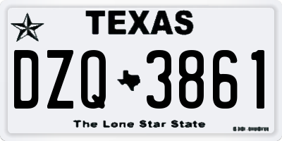 TX license plate DZQ3861