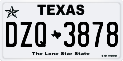 TX license plate DZQ3878