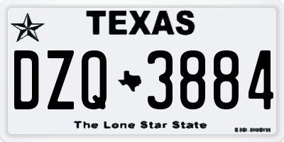 TX license plate DZQ3884