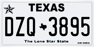 TX license plate DZQ3895