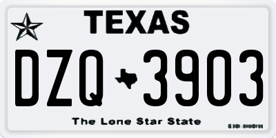 TX license plate DZQ3903