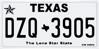 TX license plate DZQ3905
