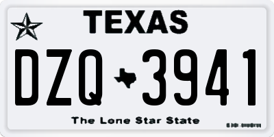 TX license plate DZQ3941