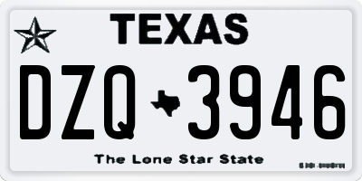 TX license plate DZQ3946