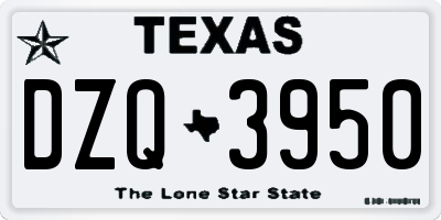 TX license plate DZQ3950
