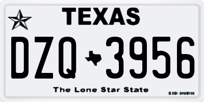 TX license plate DZQ3956