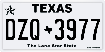 TX license plate DZQ3977